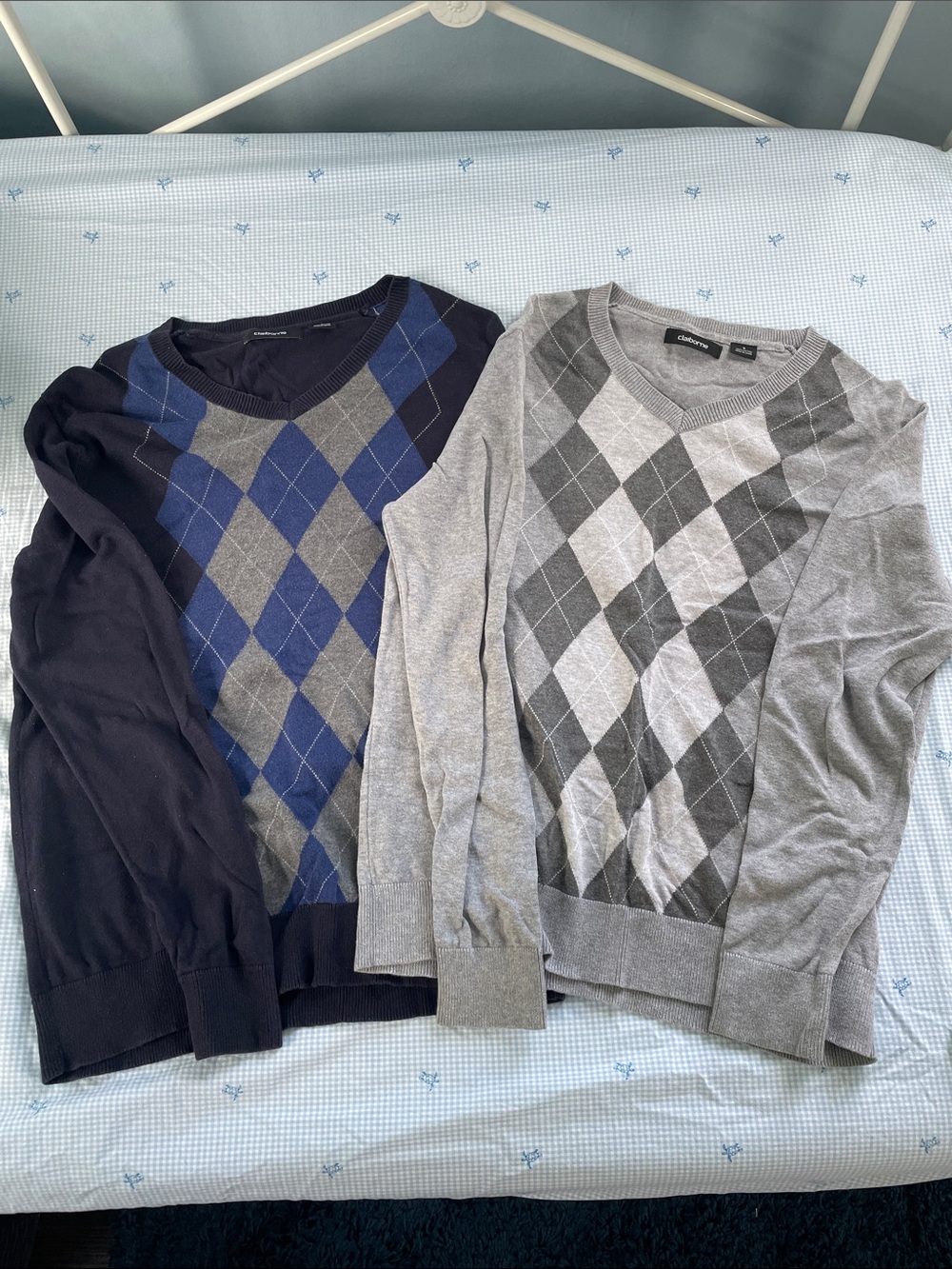 Two Claiborne Argyle Sweaters